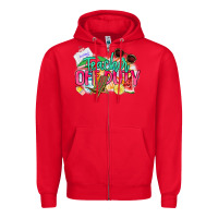 Red teacher off duty Zipper Hoodie - NancyCooperArtShop