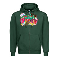 Sports Green teacher off duty Zipper Hoodie - NancyCooperArtShop
