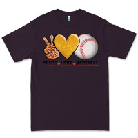 Plum peace love baseball Premium Tee - AdoDesignShop