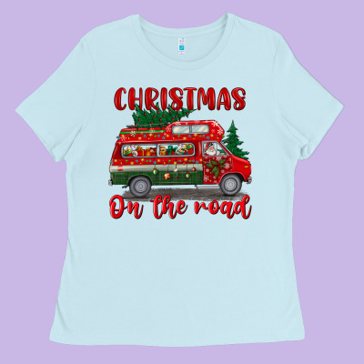 Christmas On The Road Ladies Tee Designed By Bundleandbundleshop