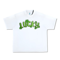 White lucky st patricks day Urban Heavy Tee - MaliasSmallBusiness