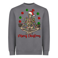 Storm Merry Christmas skeleton Heavyweight Sweatshirt - NancyCooperArtShop