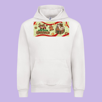 Just A Girl Who Loves Christmas Urban Hoodie Designed By Bundleandbundleshop