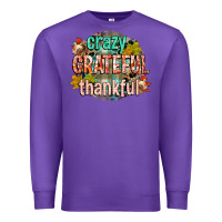 Purple crazy grateful thankful Premium Sweatshirt - CowGirlArtShop