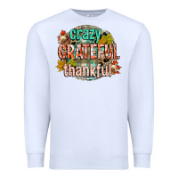 White crazy grateful thankful Premium Sweatshirt - CowGirlArtShop