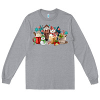 Heather Grey christmas coffee Long Sleeve Tee - MaliasSmallBusiness