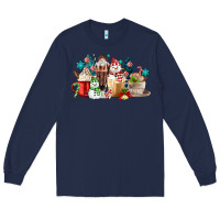 Navy christmas coffee Long Sleeve Tee - MaliasSmallBusiness