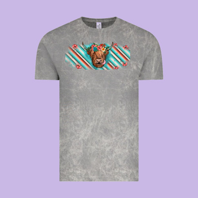 Cow Floral Vintage Tee Designed By Jahusdesignshop
