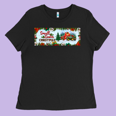 Small Town Christmas Ladies Tee Designed By Bundleandbundleshop