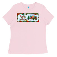 Bubblegum Pink small town christmas Ladies Tee - BundleAndBundleShop