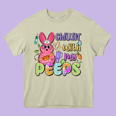 Chillin' With My Peeps Heavy Core Tee Designed By Artiststas