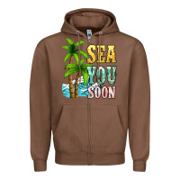 Chestnut Sea you soon Zipper Hoodie - NancyCooperArtShop