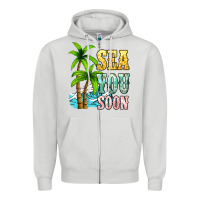 Dove Grey Sea you soon Zipper Hoodie - NancyCooperArtShop