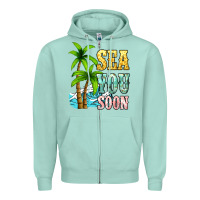 Seafoam Sea you soon Zipper Hoodie - NancyCooperArtShop