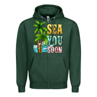 Sports Green Sea you soon Zipper Hoodie - NancyCooperArtShop