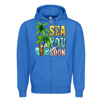 True Royal Sea you soon Zipper Hoodie - NancyCooperArtShop