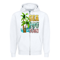 White Sea you soon Zipper Hoodie - NancyCooperArtShop