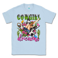 Dusty Blue western rodeo cowgirl dreams Classic Tee - NancyCooperArtShop