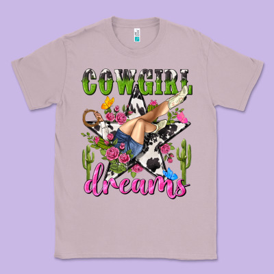 Western Rodeo Cowgirl Dreams Classic Tee Designed By Nancycooperartshop