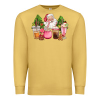 Antique Gold pink christmas santa coffe cups Premium Sweatshirt - CowGirlArtShop