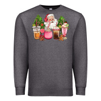 Charcoal Heather pink christmas santa coffe cups Premium Sweatshirt - CowGirlArtShop