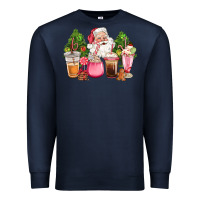 Navy pink christmas santa coffe cups Premium Sweatshirt - CowGirlArtShop