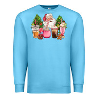 Ocean Blue pink christmas santa coffe cups Premium Sweatshirt - CowGirlArtShop