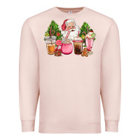 Pale Pink pink christmas santa coffe cups Premium Sweatshirt - CowGirlArtShop