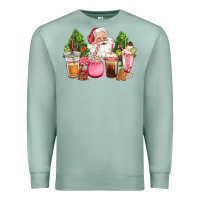 Seafoam pink christmas santa coffe cups Premium Sweatshirt - CowGirlArtShop