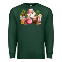 Sports Green pink christmas santa coffe cups Premium Sweatshirt - CowGirlArtShop