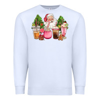 White pink christmas santa coffe cups Premium Sweatshirt - CowGirlArtShop