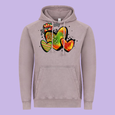 Juneteenth Hearts Vintage Hoodie Designed By Maliassmallbusiness