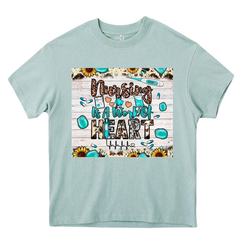 Nursing Is A Work Of Heart Heavy Core Tee by JahusDesignShop | Teevron