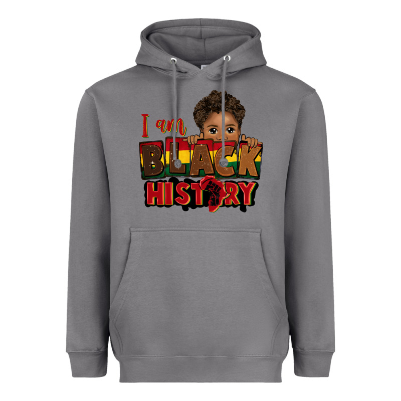 I Am Black History Black Boy Peekaboo Juneteenth Heavyweight Hoodie by CowGirlArtShop | Teevron