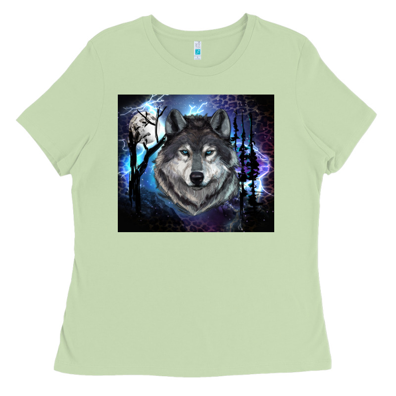 Wolf And Full Moon Ladies Tee by RanaPortraitStore | Teevron