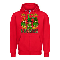 Red shamrockin with my gnomies Zipper Hoodie - NancyCooperArtShop
