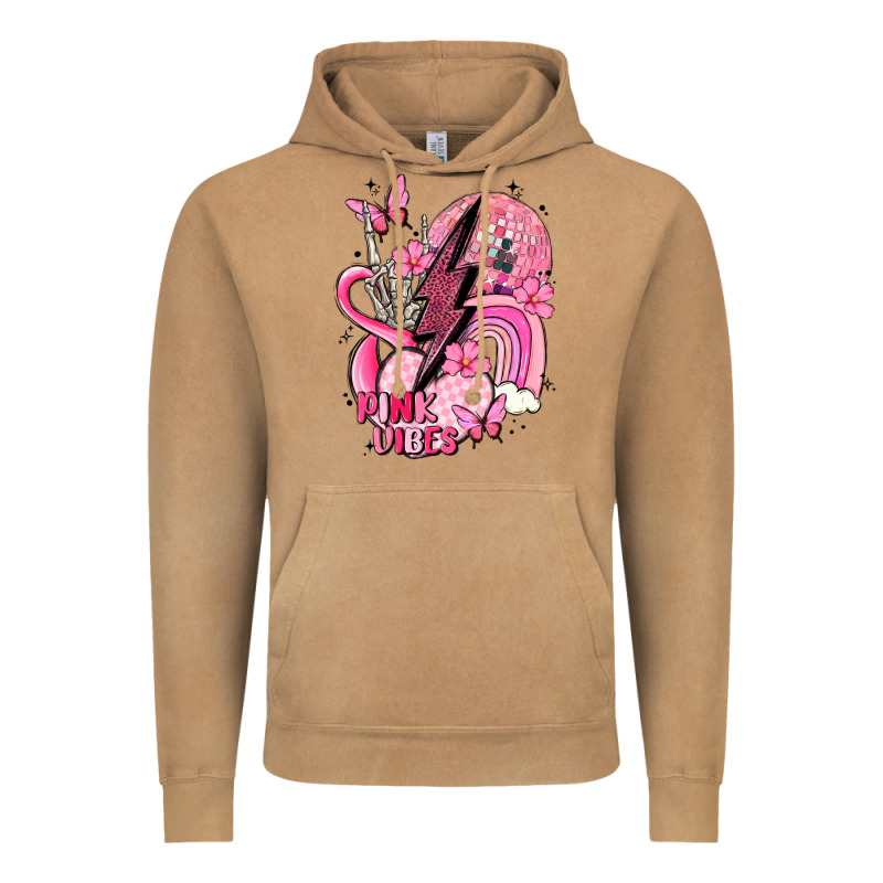 Pink Vibes Vintage Hoodie by MaliasSmallBusiness | Teevron