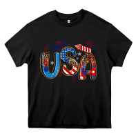 Black usa 4th of july Heavy Core Tee - Artiststas