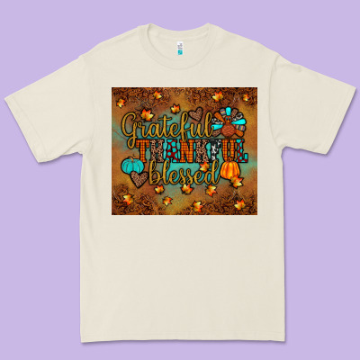 Grateful Thankful Blessed Turkey Premium Tee Designed By Jahusdesignshop