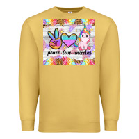 Antique Gold peace loeve unicorns Premium Sweatshirt - CowGirlArtShop