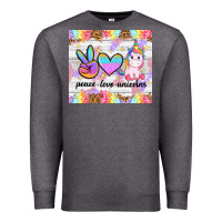 Charcoal Heather peace loeve unicorns Premium Sweatshirt - CowGirlArtShop