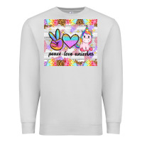 Dove Grey peace loeve unicorns Premium Sweatshirt - CowGirlArtShop
