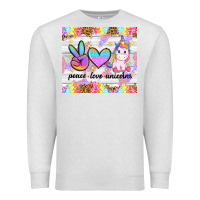 Oatmeal Heather peace loeve unicorns Premium Sweatshirt - CowGirlArtShop