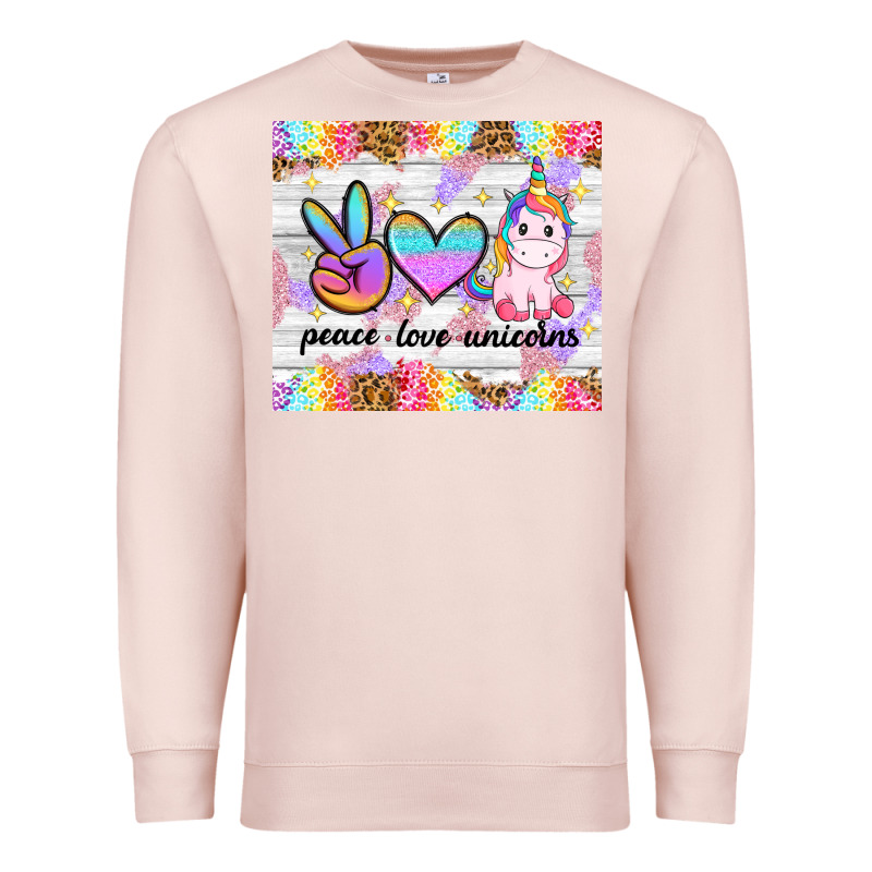 Peace Loeve Unicorns Premium Sweatshirt by CowGirlArtShop | Teevron