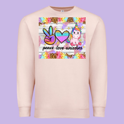 Peace Loeve Unicorns Premium Sweatshirt Designed By Cowgirlartshop
