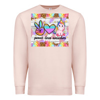 Pale Pink peace loeve unicorns Premium Sweatshirt - CowGirlArtShop