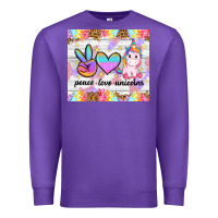 Purple peace loeve unicorns Premium Sweatshirt - CowGirlArtShop