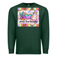 Sports Green peace loeve unicorns Premium Sweatshirt - CowGirlArtShop