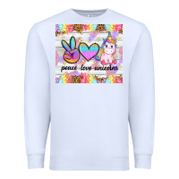 White peace loeve unicorns Premium Sweatshirt - CowGirlArtShop