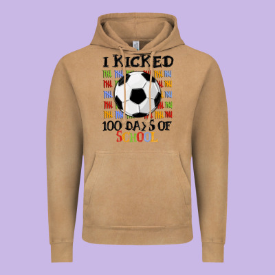 I Kicked 100 Days Of School Vintage Hoodie Designed By Maliassmallbusiness